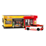 CaDA Shell Service Station with Car 1697 Pieces Brick Model Kit C66025W