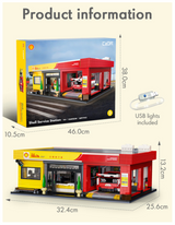 CaDA Shell Service Station with Car 1697 Pieces Brick Model Kit C66025W