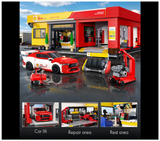 CaDA Shell Service Station with Car 1697 Pieces Brick Model Kit C66025W