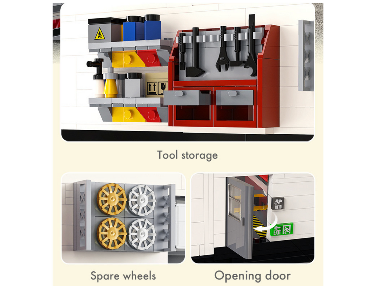 CaDA Shell Service Station with Car 1697 Pieces Brick Model Kit C66025W