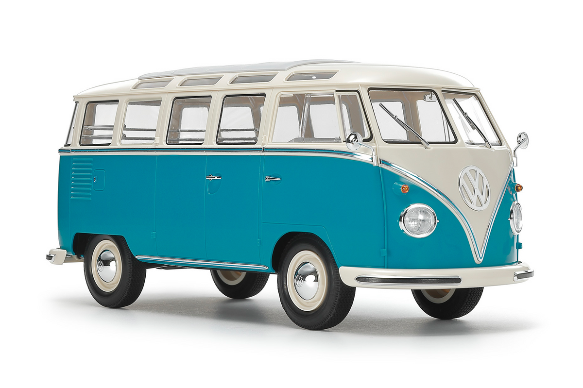 Tamiya Volkswagen Type 2 (T1) Blue & White (Clic Loc) 1/24 Plastic Model Kit - Item #28102