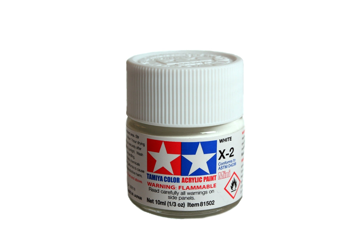 Tamiya Acrylic Mini X-2 White Paint 10ml  - Item #81502