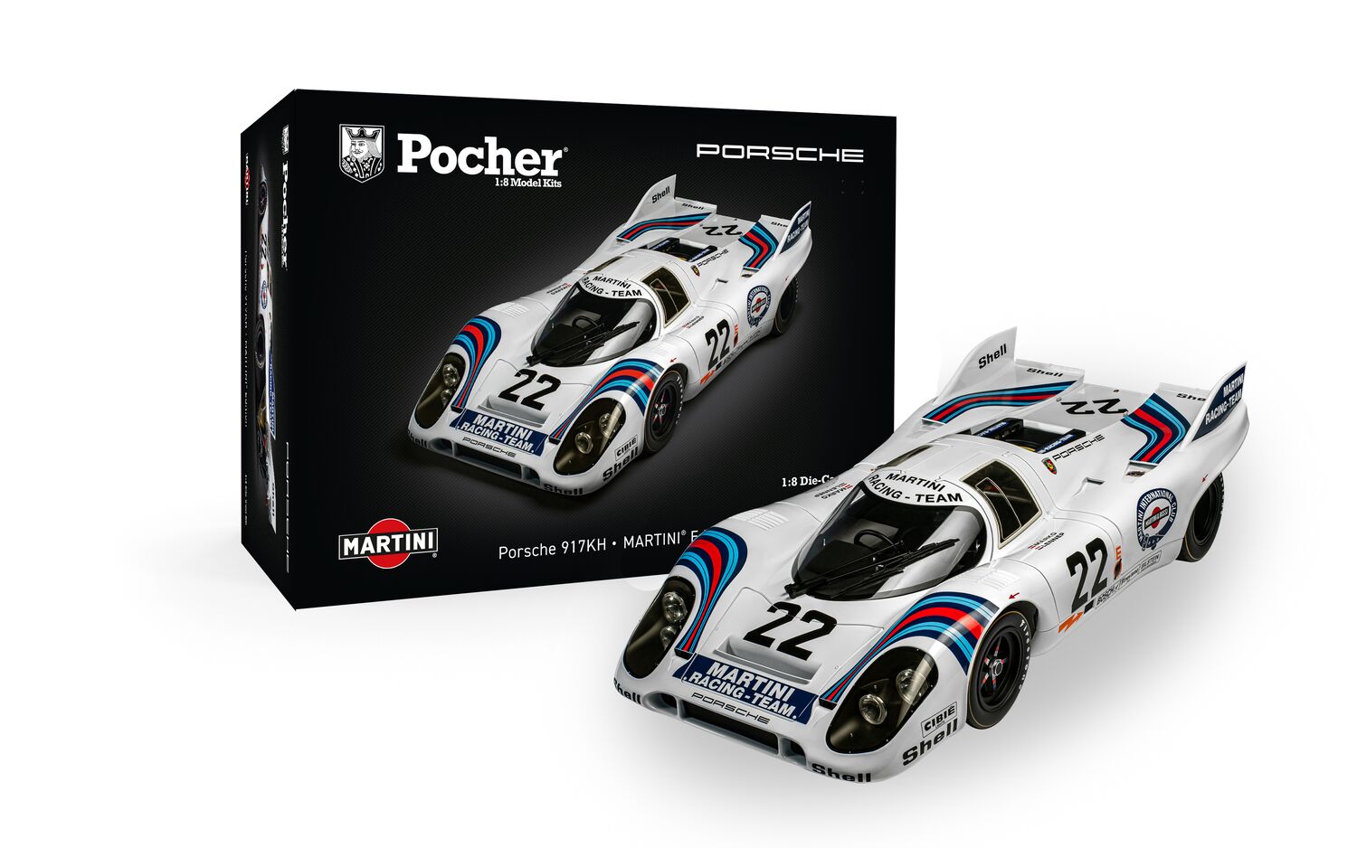 Pocher Porsche 917KH MARTINI Edition and Display Case Bundle - BUNDLEP06
