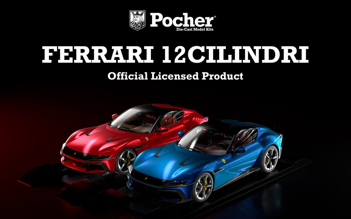 Pocher Ferrari 12Cilindri - Blu Corsa - 1:8 Scale Assembly Kit - HK127