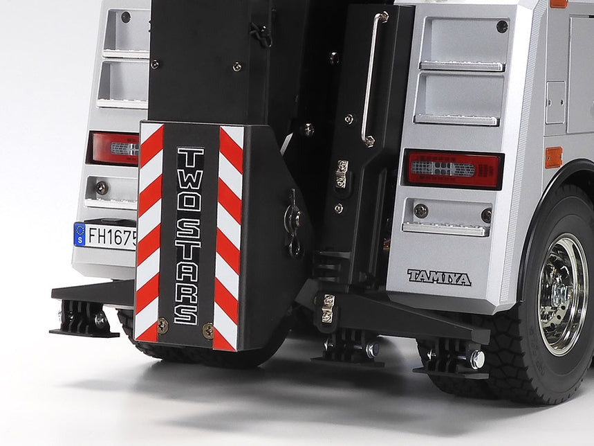 Tamiya RC Volvo FH16 Globetrotter 750 8x4 Recovery Truck with Silver Painted Body Components - Limited Edition - Item #47528