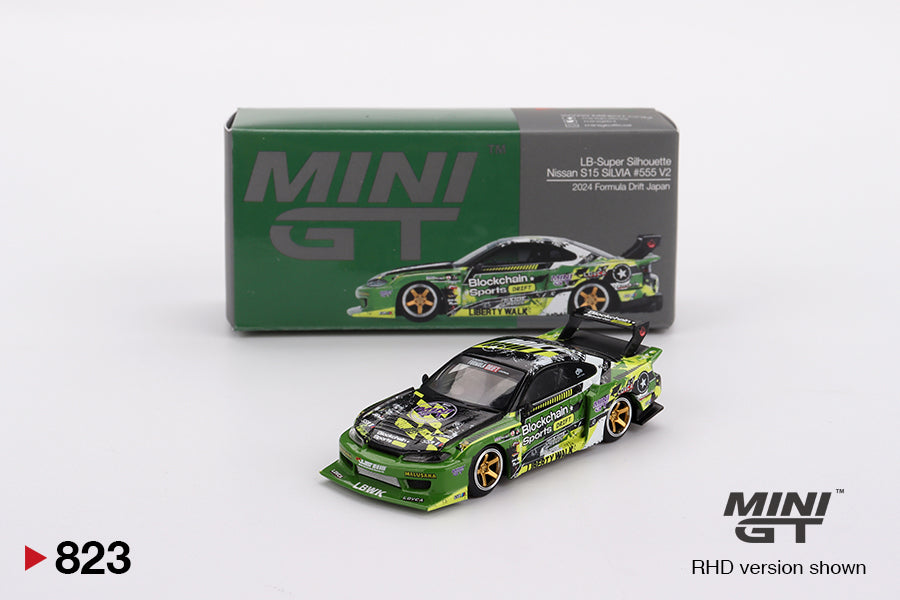 Mini GT Nissan LB-Super Silhouette S15 Silvia No.555 V2 2024 FO RHD 1:64 - MGT00823-R