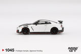 Mini GT Nissan GT-R Nismo 2024 Brilliant White Pearl RHD 1:64 - MGT01045-R
