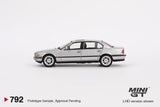 Mini GT BMW 750iL Aspen Silver Metallic RHD 1:64 - MGT00792-R