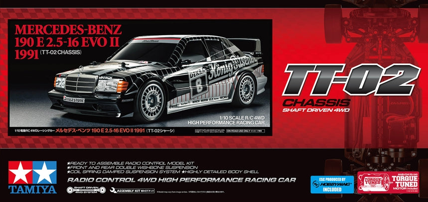 Tamiya RC Mercedes-Benz 190 E 2.5-16 EVO II 1991 - TT-02 - Item #58752