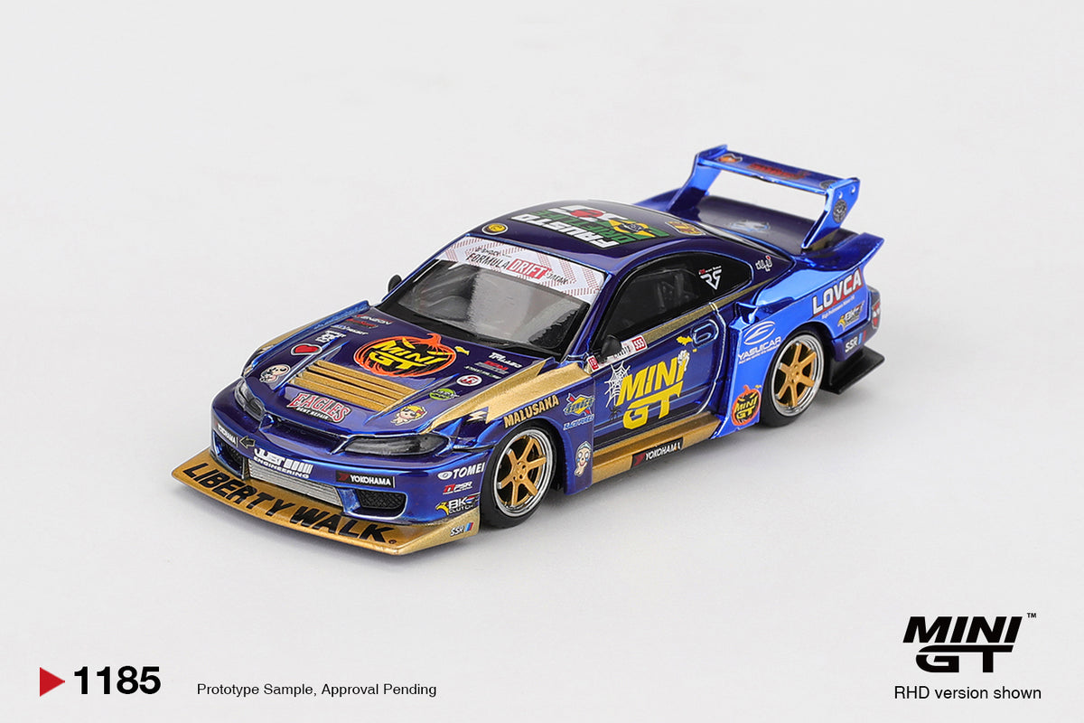 Mini GT Nissan LB-Super Silhouette S15 SILVIA #555 Team MINI GT Liberty Walk 2025 Formula Drift Halloween Special 1:64 - MGT01185-R