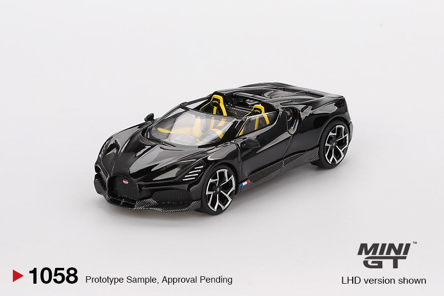 Mini GT Bugatti W16 Mistral Black 1:64 - MGT01058-L