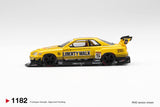 Mini GT Nissan LB-ER34 Super Silhouette SKYLINE Sport Yellow RHD 1:64 - MGT01182-R