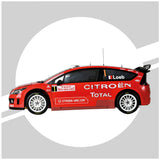 IXO Collections Full Kit Citroën C4 WRC 2008 Red 1:8 Scale Metal Kit IXC.CC4.FK