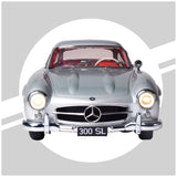 IXO Collections Mercedes 300 SL Silver 1:8 Scale Metal and Plastic Full Kit IXC.MBC.FK