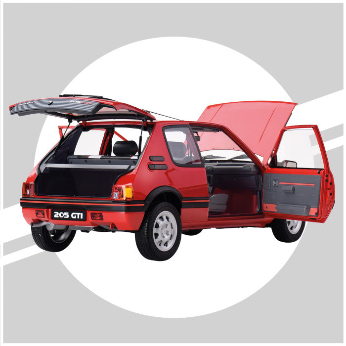 IXO Collections Full Kit Peugeot 205 1.9 GTI Red 1:8 Scale Metal Kit IXC.PEU.FK