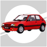 IXO Collections Full Kit Peugeot 205 1.9 GTI Red 1:8 Scale Metal Kit IXC.PEU.FK