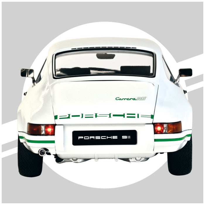 IXO Collections Porsche 911 Carrera RS 2.7 White 1:8 Scale Metal and Plastic Full Kit IXC.911.FKW