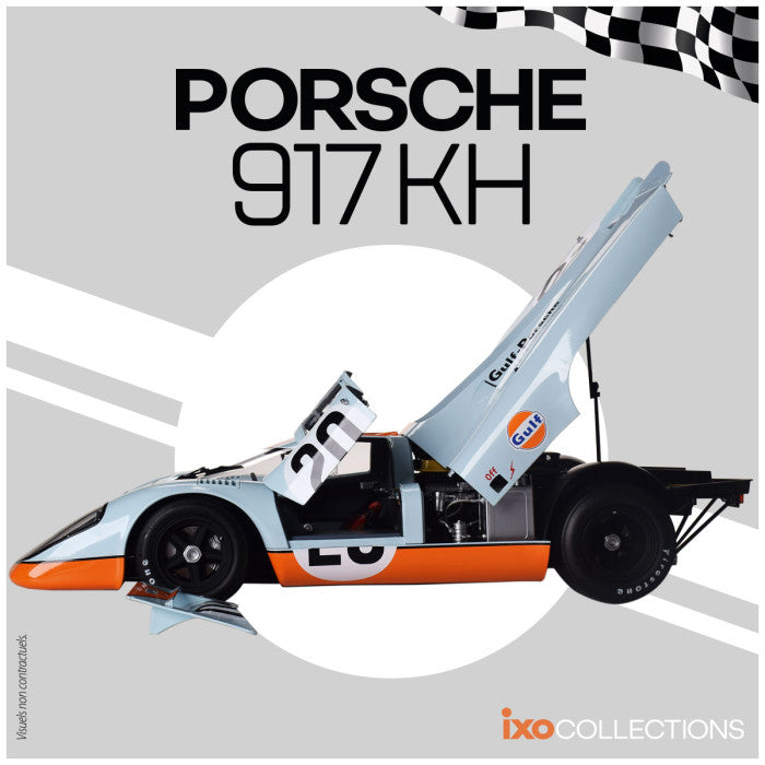 IXO Collections Porsche 917 KH #20 Gulf Livery 1:8 Scale Metal and Plastic Full Kit IXC.POR.FK