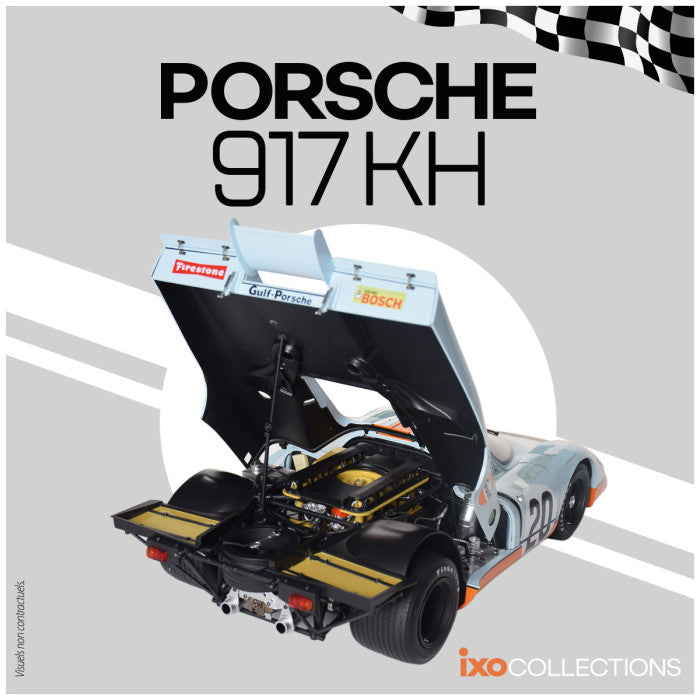 IXO Collections Full Kit Porsche 917 KH #20 Gulf Livery 1:8 Scale Metal Kit IXC.POR.FK