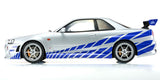 Kyosho Nissan Skyline R34 GT-R "Fast & Furious" 1:12 Scale Resin KSR12007A