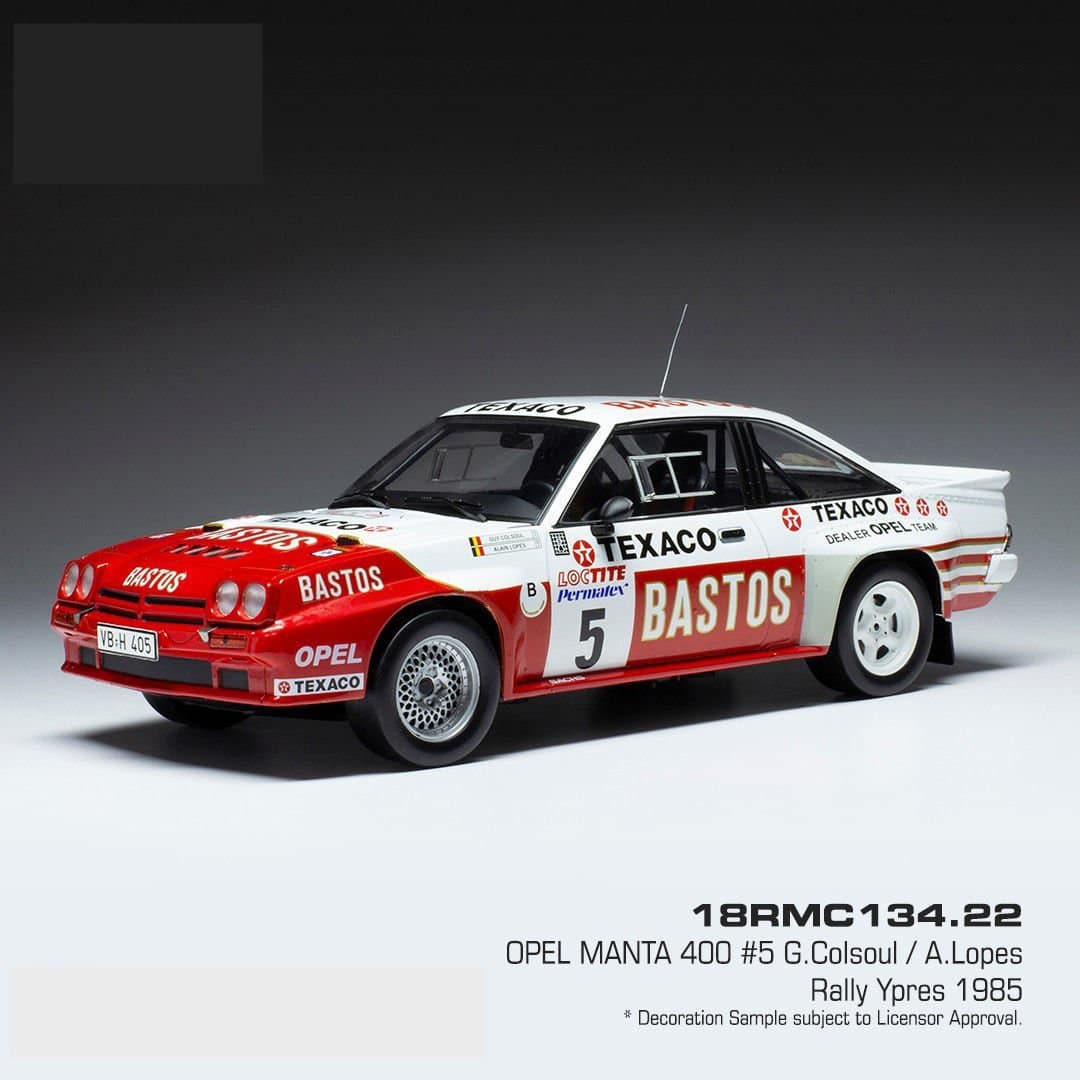 IXO Opel Manta 400 #5 Bastos Rally Ypres 1985 G. Colsoul / A. Lopes 1:18 - 18RMC134.22